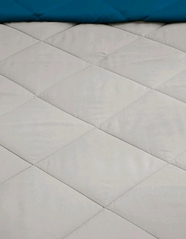  Relaxfeel 250 GSM Premium Luxury 5 Star Microfibre Reversible Soft Plain Quilted 90x100 Inch Double Bed Comforter / Quilt / Duvet / Razai / Rajai (  Blue/ Grey  ) - Free Size,  Blue/ Grey ,  Microfiber,  Rajai, Pack of1